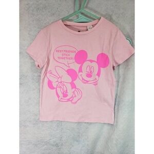 H&M pink 6x/7 short sleeve mickey/minnie tee. Nwot.